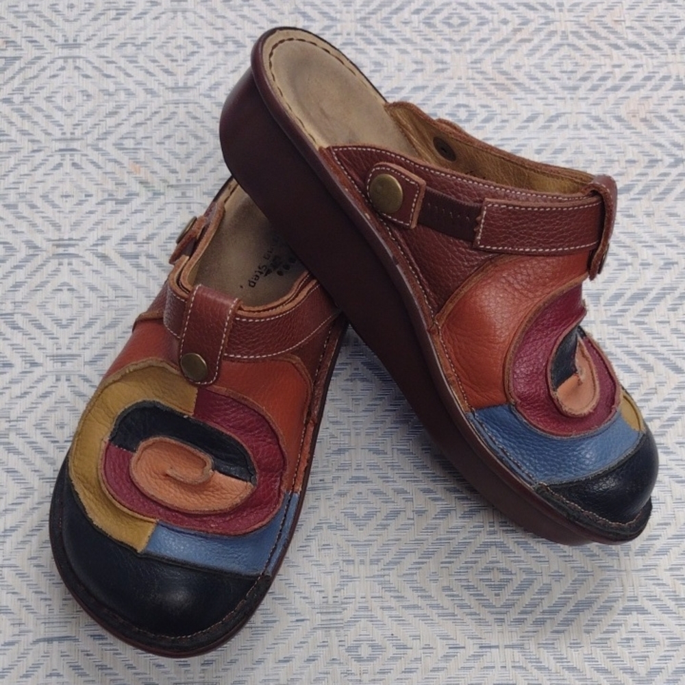 Spring Step Multicolor Leather Mules Size 39 (8.5)